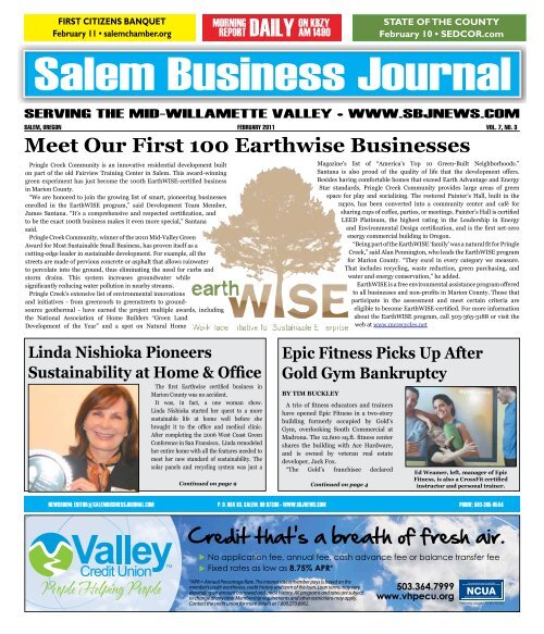 Meet Our First 100 Earthwise Businesses - Salem Business Journal