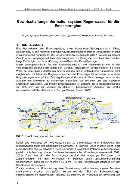 Bewirtschaftungsinformationssystem ... - Emscher Regen