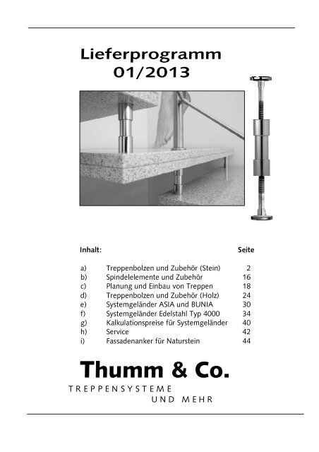 Lieferprogramm Treppenbolzen, Verklebungen und ... - Thumm-co.de