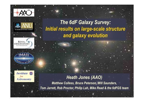 The 6dF Galaxy Survey: Initial results on large-scale structure and ...
