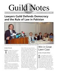 Lawyers Guild Defends Democracy and the Rule of Law in Pakistan