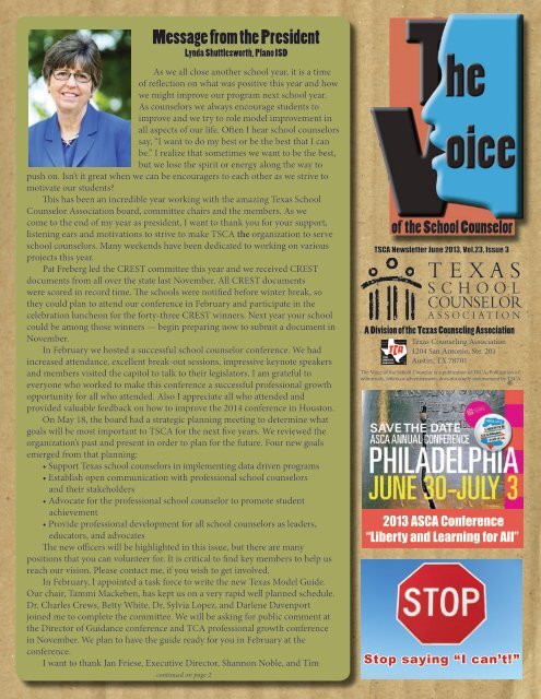 Voice of the School Counselor - Texas Counseling Association