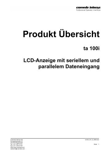 Produktübersicht - CRAMEDA INTERSYS AG