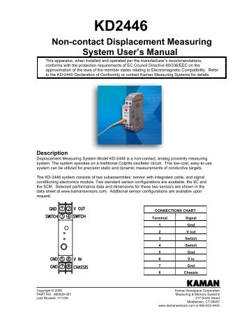 Kaman KD-2446 User Manual - Kaman Precision | Position sensors