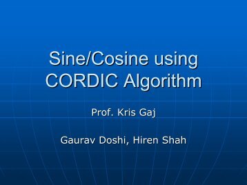 Sine/Cosine using CORDIC Algorithm