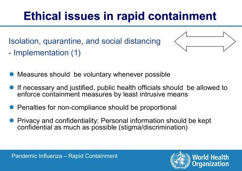 Ethical issues in rapid containment strategies Ethical issues in rapid ...