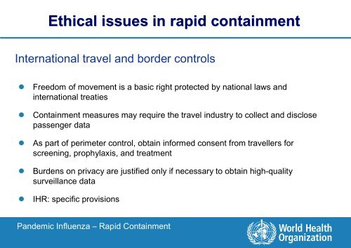 Ethical issues in rapid containment strategies Ethical issues in rapid ...