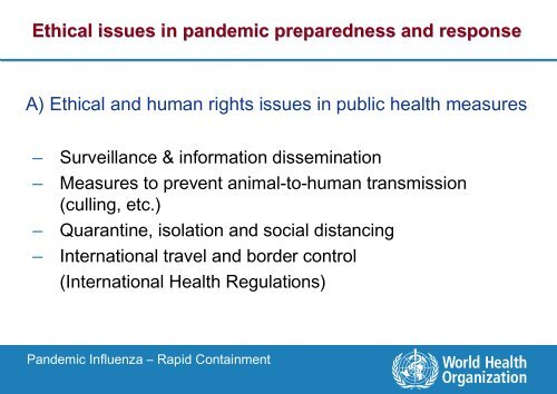 Ethical issues in rapid containment strategies Ethical issues in rapid ...