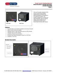 Scout Console Desktop Speaker Model Numbers ... - Avtec Inc.