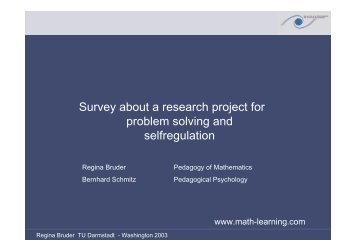 Survey about a research project for problem solving ... - math-learning