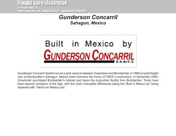 Gunderson Concarril - Freight Cars Illustrated