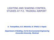 lighting and shading control studies at pe trudeau airport