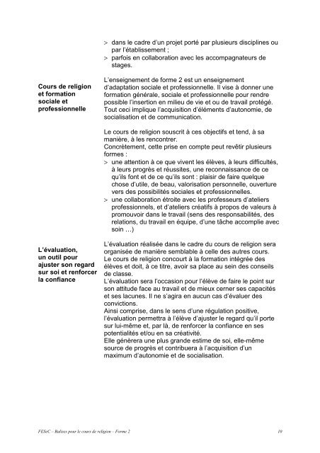 Balises pour le cours de religion - Accueil fÃ©dÃ©ration - SeGEC