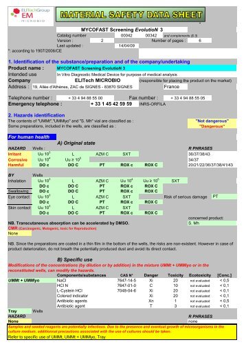 MSDS - Lucron Elitech Benelux