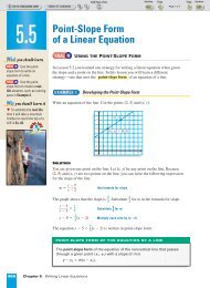 5.5 Point-Slope Form of a Linear Equation