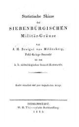 Statistische Skizze SIEBENBÜRGISCHEN Militär-Gränze - EMT