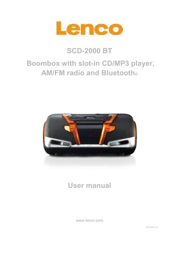 SCD-2000 BT Boombox with slot-in CD/MP3 player, AM/FM ... - Lenco