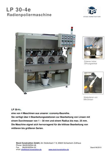 LP 30-4e Radienpoliermaschine - Stock Konstruktion GmbH