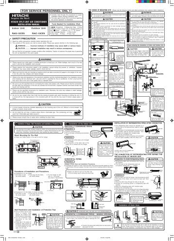 RAS-13CE9/RAC-13CE9 (1) EN - Hitachi Air Conditioning Products