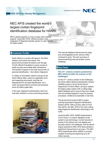 South African Department of Home Affairs (AFIS) - Nec