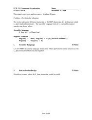 ECE 313 Computer Organization Name FINAL EXAM December 14 ...