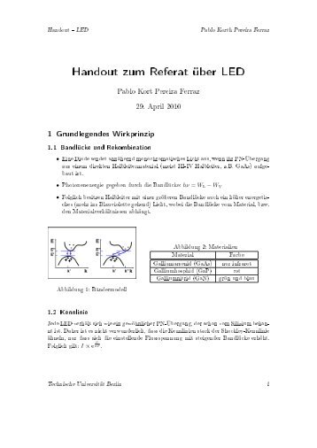 Handout zum Referat Ã¼ber LED - Projektlabor