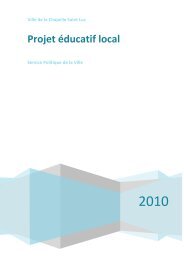 Projet Educatif Local - La Chapelle St-Luc