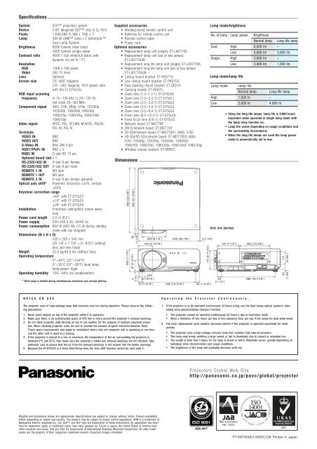 PT-DW7000E Brochure