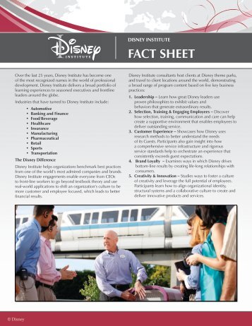 FACT SHEET - The Walt Disney Company