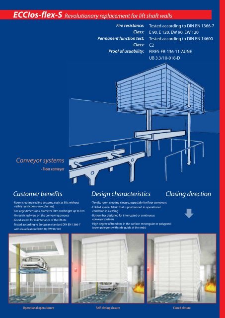 Conveyor system closures - Stöbich Brandschutz