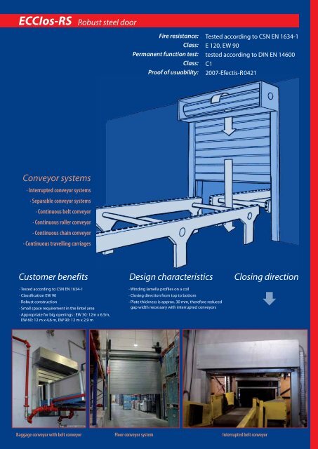 Conveyor system closures - Stöbich Brandschutz