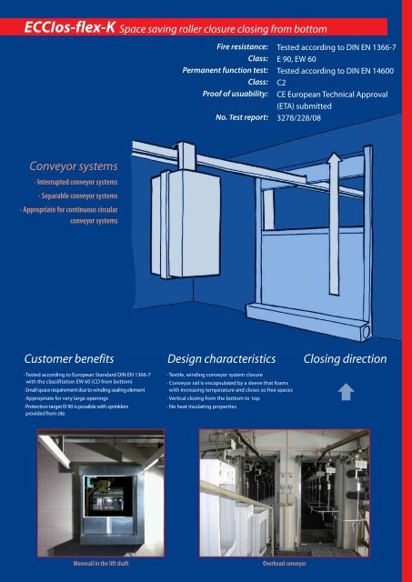 Conveyor system closures - Stöbich Brandschutz