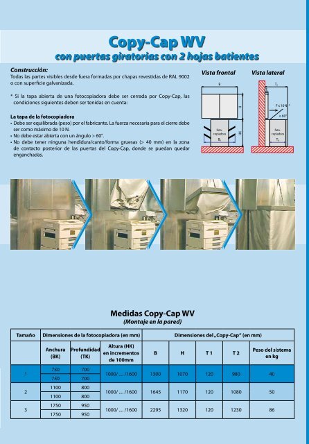 Copy-Cap Protección contra incendios para fotocopiadoras