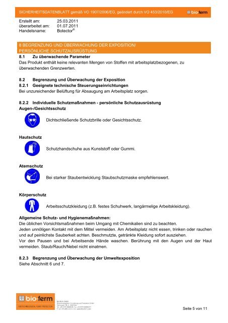 Sicherheitsdatenblatt Botector - BIOFA