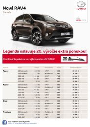 Cenník - nová RAV4 2013 - Toyota