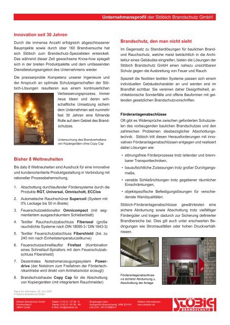 Stöbich Brandschutz GmbH Unternehmensprofil