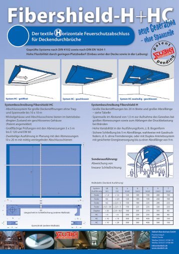 Horizontaler textiler Feuerschutzabschluss Typ Fibershield-H + HC