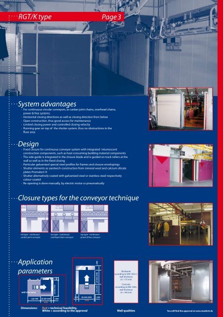 Conveyor system closures Universal · RGT - Stöbich Brandschutz