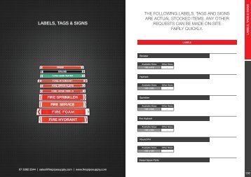 LABELS, TAGS & SIGNS - Firepipe Supply