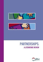 Partnerships: A Literature Review - Partnership Evaluation Tool