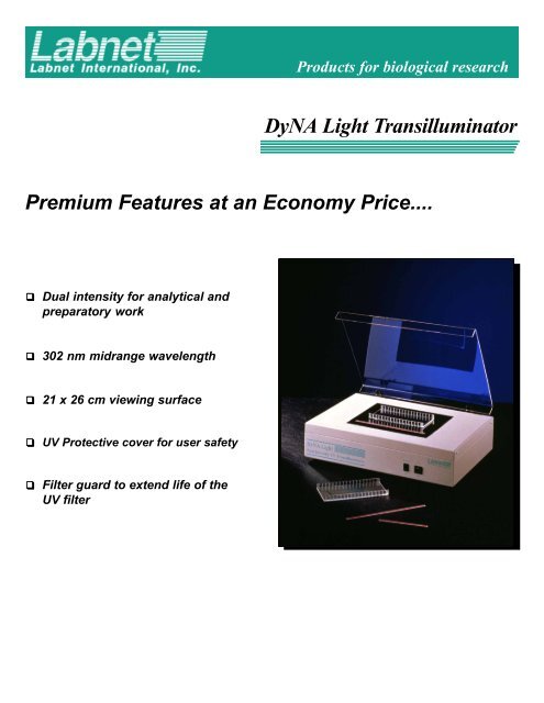 DyNA Light UV Transilluminator.pdf - Gentaur Molecular Products
