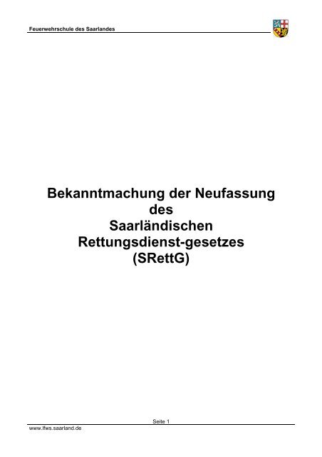 SRettG - Feuerwehrschule des Saarlandes - Saarland