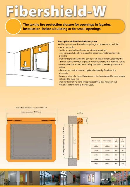 Fire protection closure type Fibershield - Stöbich Brandschutz