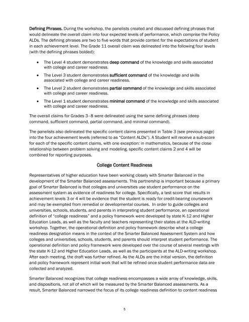 SBAC Achievement Level Descriptors, Grade 4 - ND Curriculum ...