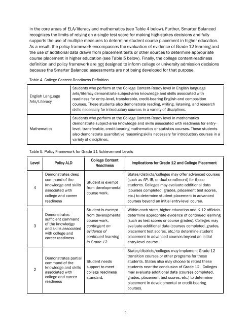 SBAC Achievement Level Descriptors, Grade 4 - ND Curriculum ...