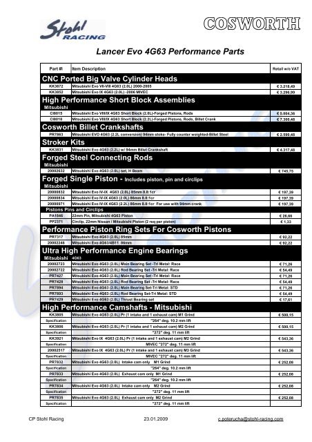 lancer performance parts