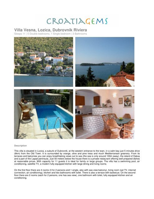 Villa Vesna Lozica Dubrovnik Riviera Croatia Gems - 