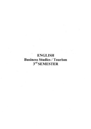ENGLISH Business Studies / Tourism 3 rd SEMESTER