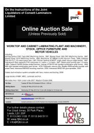 Online Auction Sale - Fox Lloyd Jones