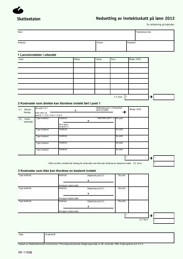Nedsetting av inntektsskatt pÃ¥ lÃ¸nn RF-1150B - Skatteetaten